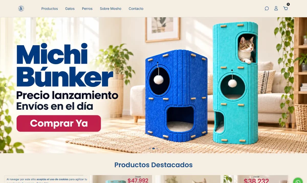 Web de Mosho & Co. en una computadora