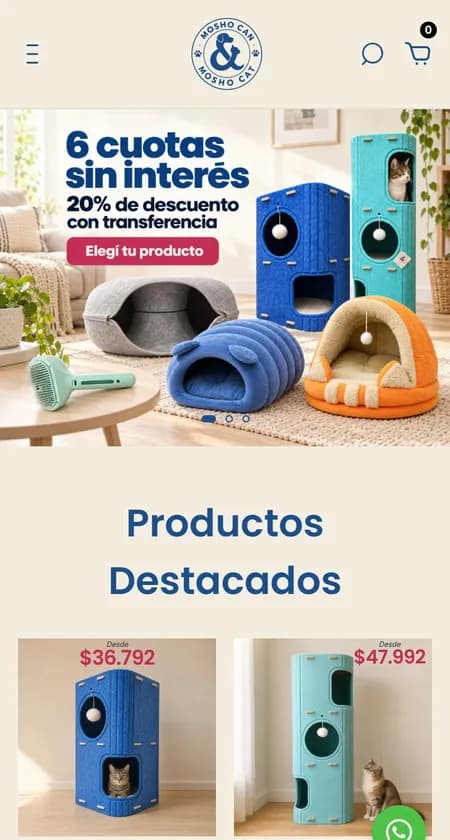 Web de Mosho & Co. en un celular
